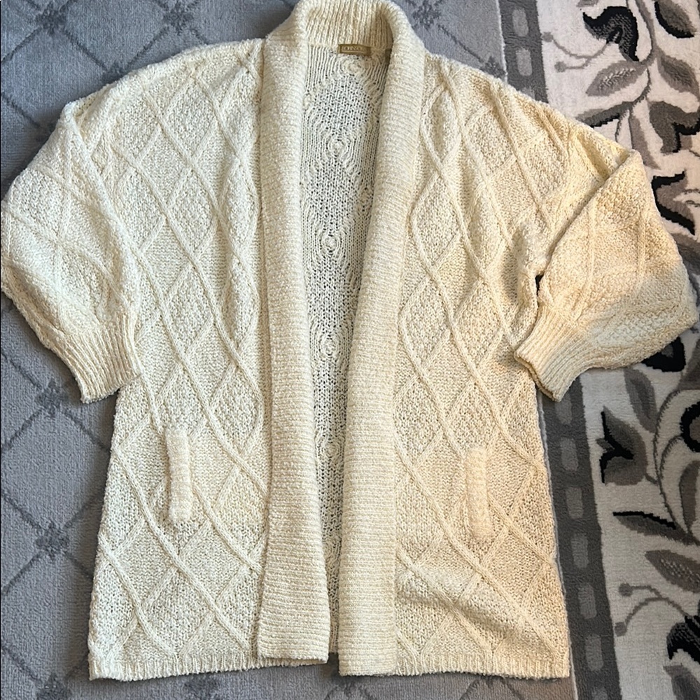 Vintage Knit Open-Front Cardigan